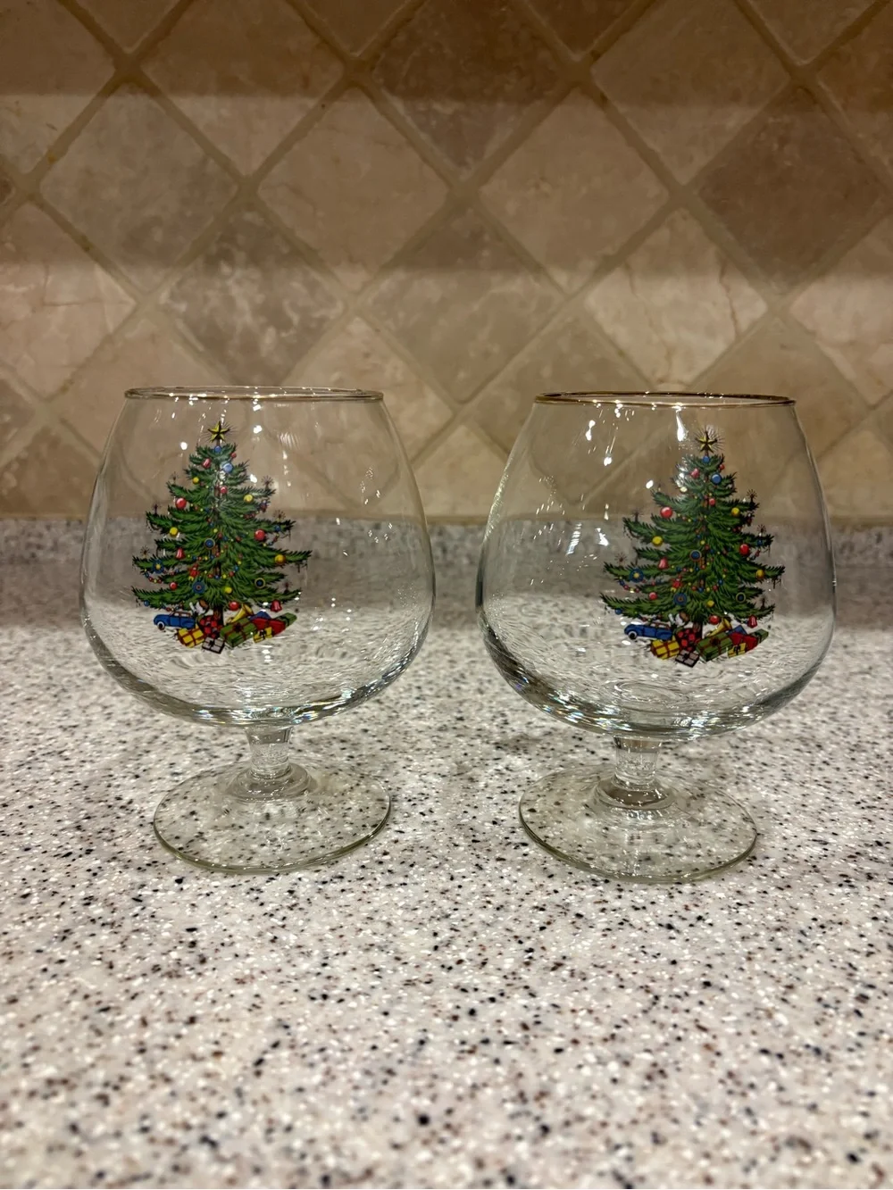 Vintage Cuthbertson Christmas Tree Brandy Glass